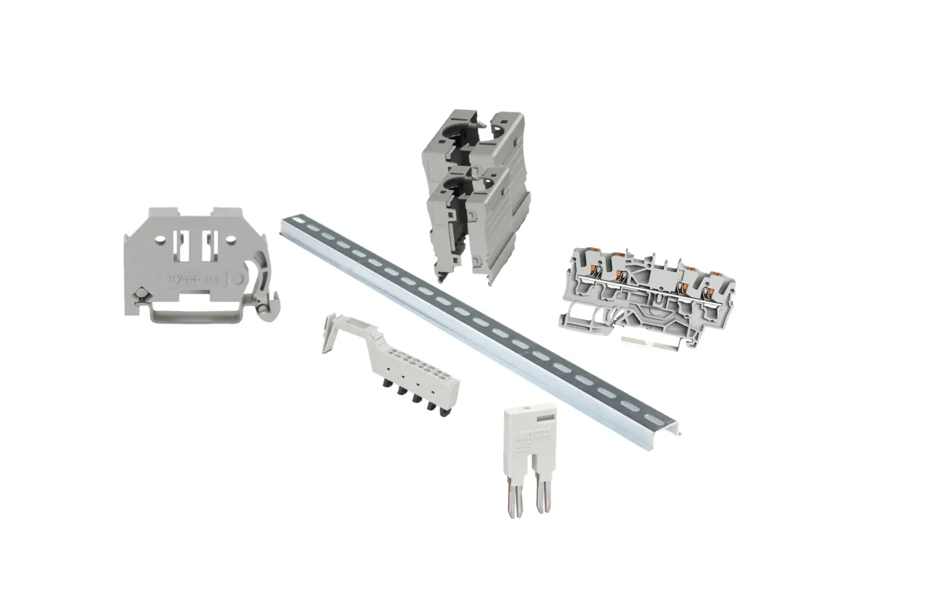 Klemmerækker, DIN Skinner og tilbehør til samlebokse